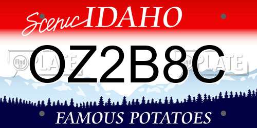 OZ2B8C Idaho License Plate