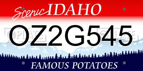 OZ2G545 Idaho License Plate