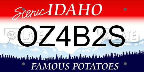 OZ4B2S Idaho License Plate
