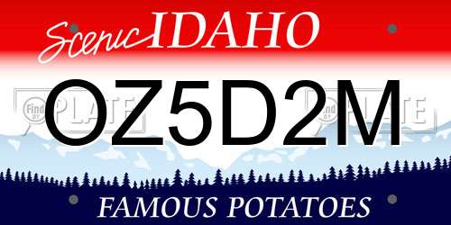 OZ5D2M Idaho License Plate