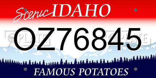 OZ76845 Idaho License Plate