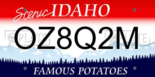 OZ8Q2M Idaho License Plate