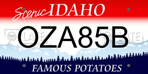 OZA85B Idaho License Plate