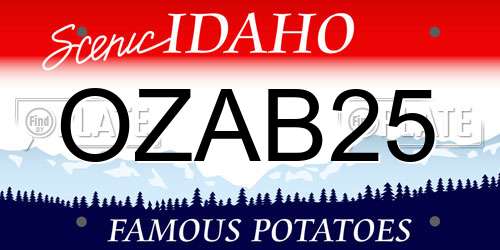 OZAB25 Idaho License Plate