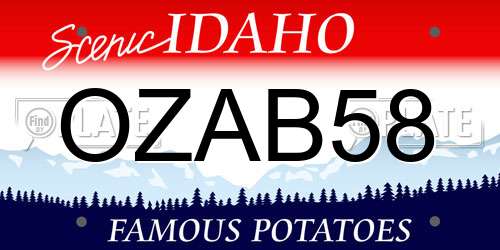 OZAB58 Idaho License Plate