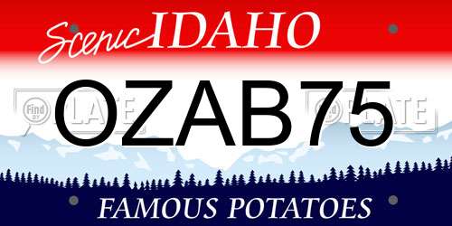 OZAB75 Idaho License Plate