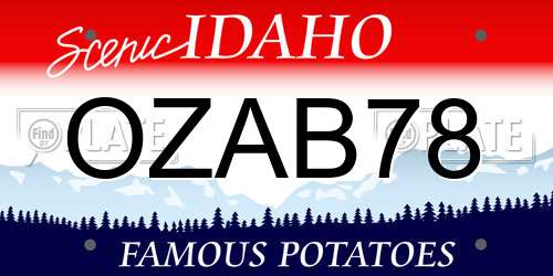 OZAB78 Idaho License Plate