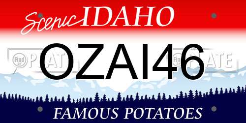 OZAI46 Idaho License Plate