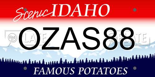 OZAS88 Idaho License Plate