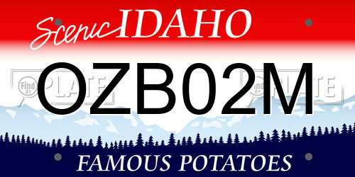 OZB02M Idaho License Plate