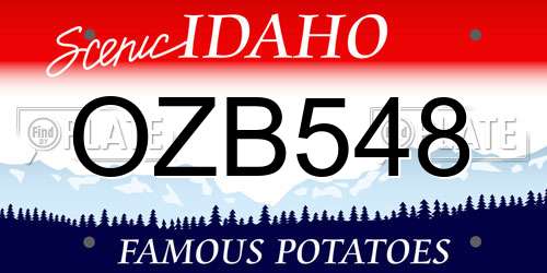 OZB548 Idaho License Plate