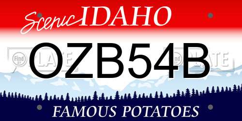 OZB54B Idaho License Plate