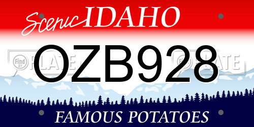 OZB928 Idaho License Plate