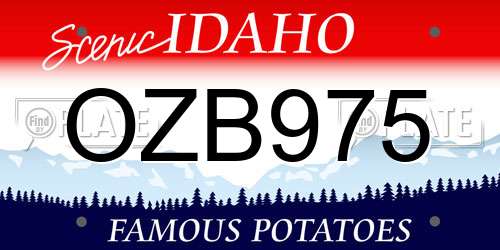 OZB975 Idaho License Plate