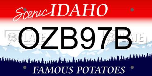 OZB97B Idaho License Plate