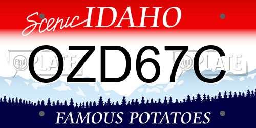 OZD67C Idaho License Plate