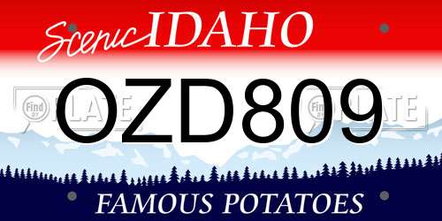 OZD809 Idaho License Plate