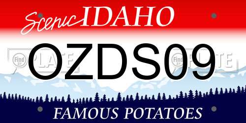 OZDS09 Idaho License Plate