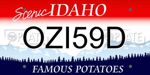 OZI59D Idaho License Plate
