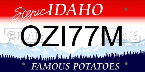 OZI77M Idaho License Plate