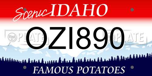 OZI890 Idaho License Plate