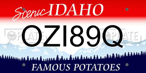OZI89Q Idaho License Plate