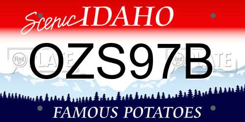 OZS97B Idaho License Plate