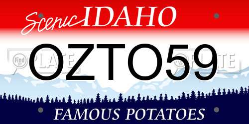 OZTO59 Idaho License Plate