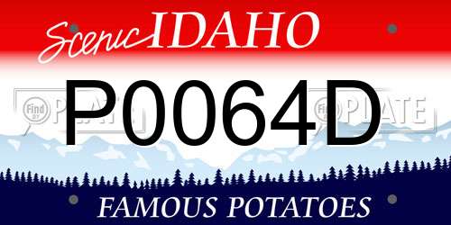 P0064D Idaho License Plate
