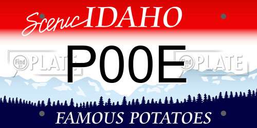 P00E Idaho License Plate