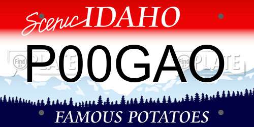 P00GAO Idaho License Plate