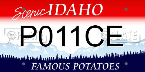 P011CE Idaho License Plate