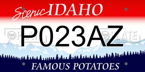 P023AZ Idaho License Plate