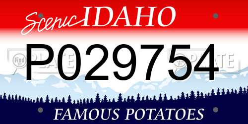 P029754 Idaho License Plate