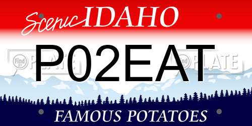 P02EAT Idaho License Plate