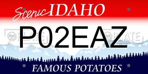 P02EAZ Idaho License Plate