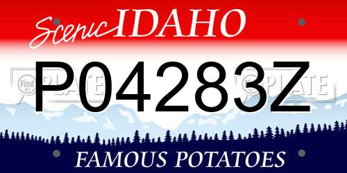 P04283Z Idaho License Plate