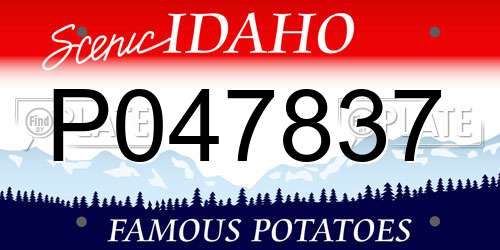 P047837 Idaho License Plate