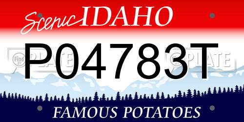 P04783T Idaho License Plate