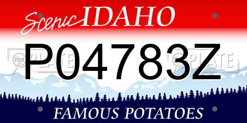 P04783Z Idaho License Plate