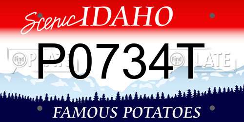 P0734T Idaho License Plate