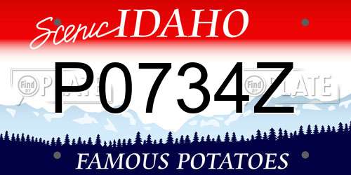 P0734Z Idaho License Plate