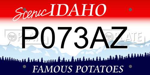 P073AZ Idaho License Plate