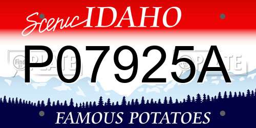 P07925A Idaho License Plate