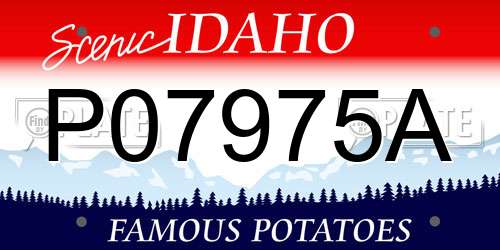 P07975A Idaho License Plate