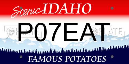 P07EAT Idaho License Plate