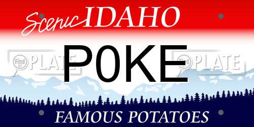 P0KE Idaho License Plate