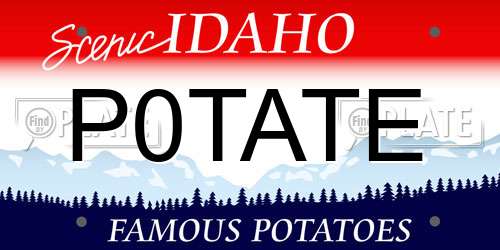 P0TATE Idaho License Plate