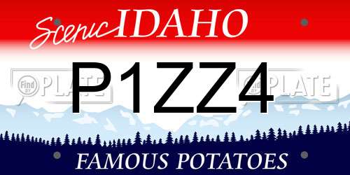P1ZZ4 Idaho License Plate