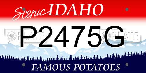 P2475G Idaho License Plate